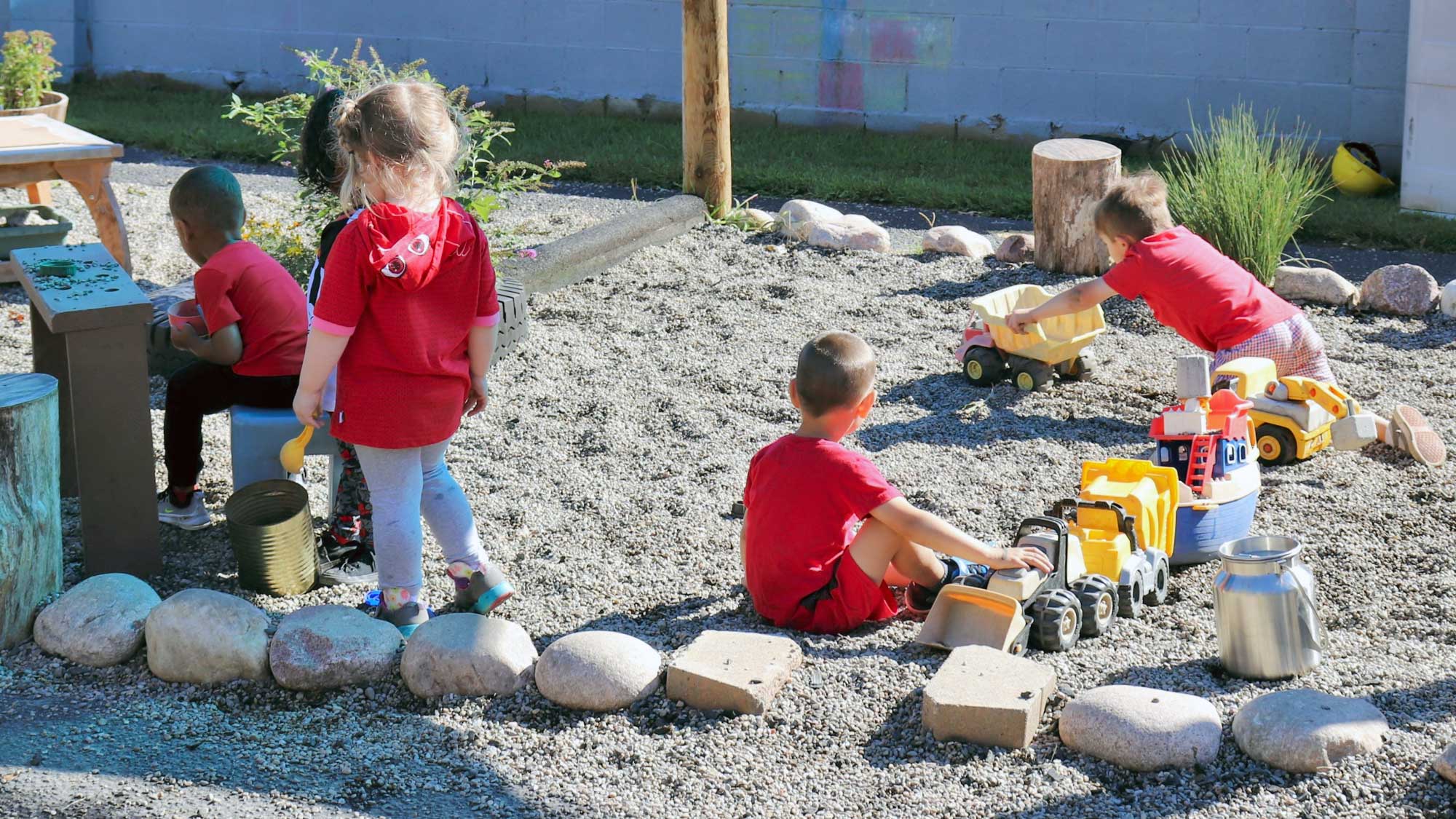 Toddlers Digging Outside
